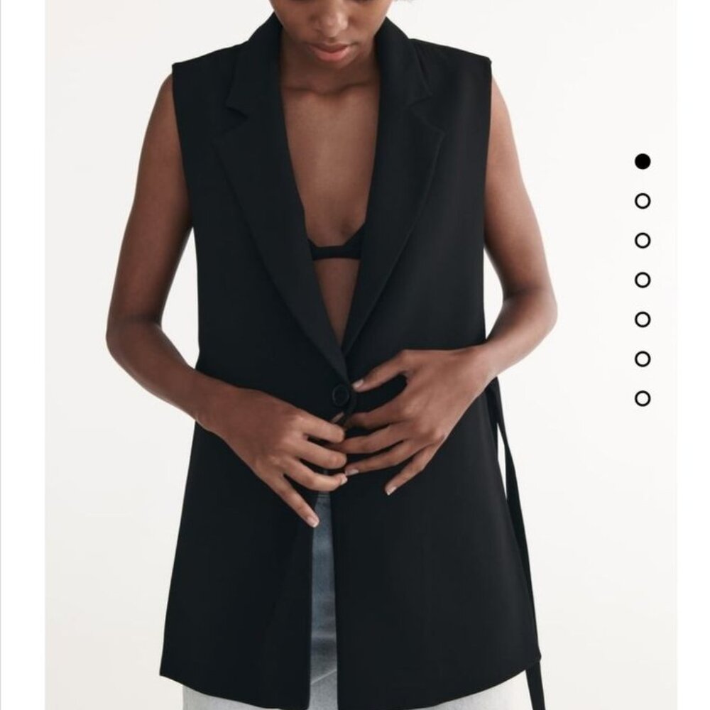 Zara black tailored sleeveless blazer vest